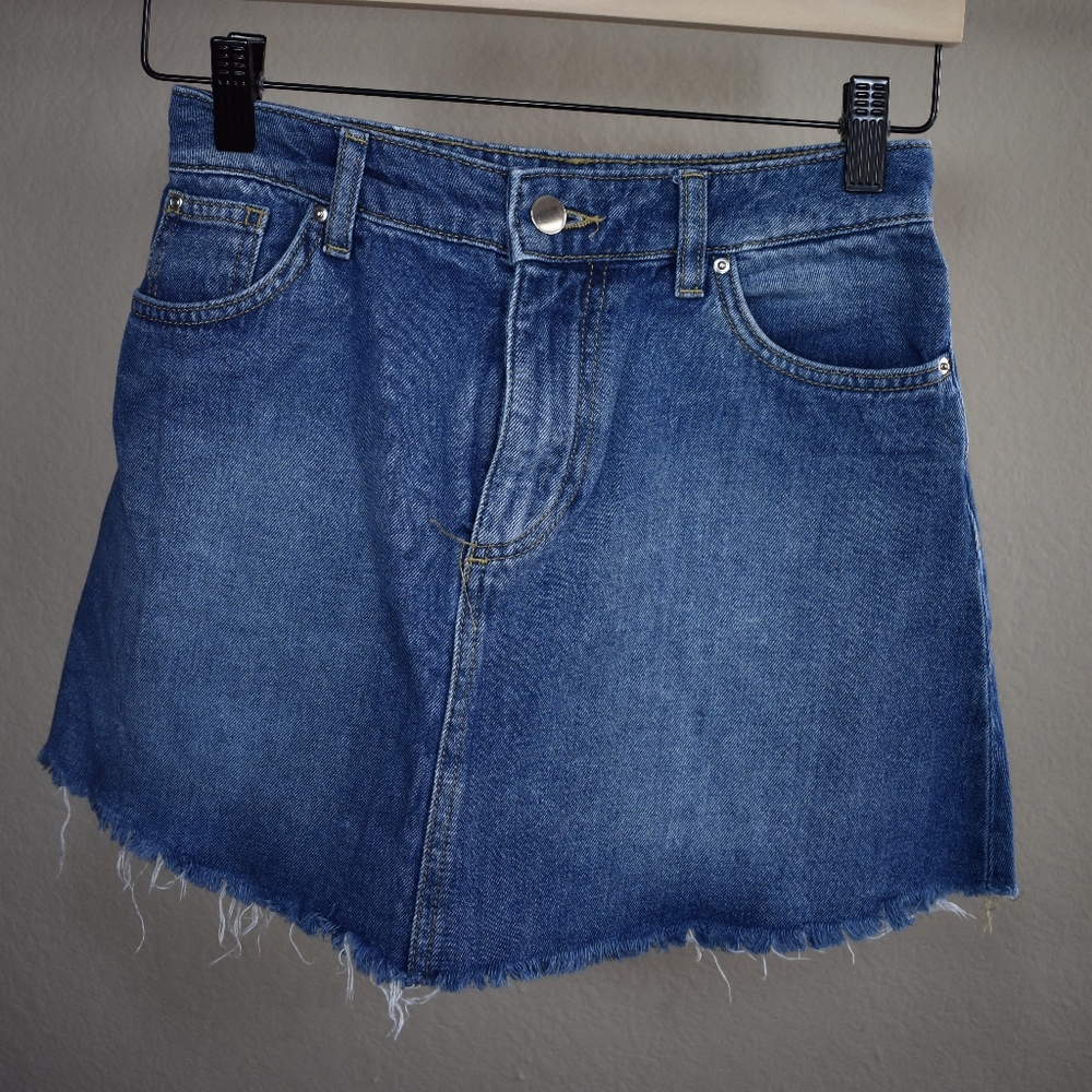 High Rise Denim Skirt